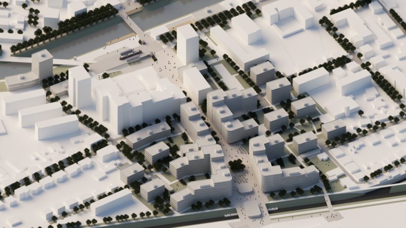 Usmerjanje urbanega razvoja z multimodalnimi vozlišči : primer urbanistične zasnove četrtnega centra Moste v Ljubljani