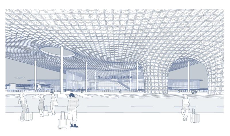 Idejna zasnova tretjega potniškega terminala na Letališču Ljubljana