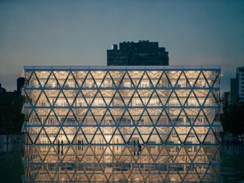 Sinaptični drevored : idejna zasnova večnamenske stavbe v Zürichu : dinamični konstrukcijski sistem z optimizacijo porabe materiala in možnostjo transformacije v času življenjske dobe