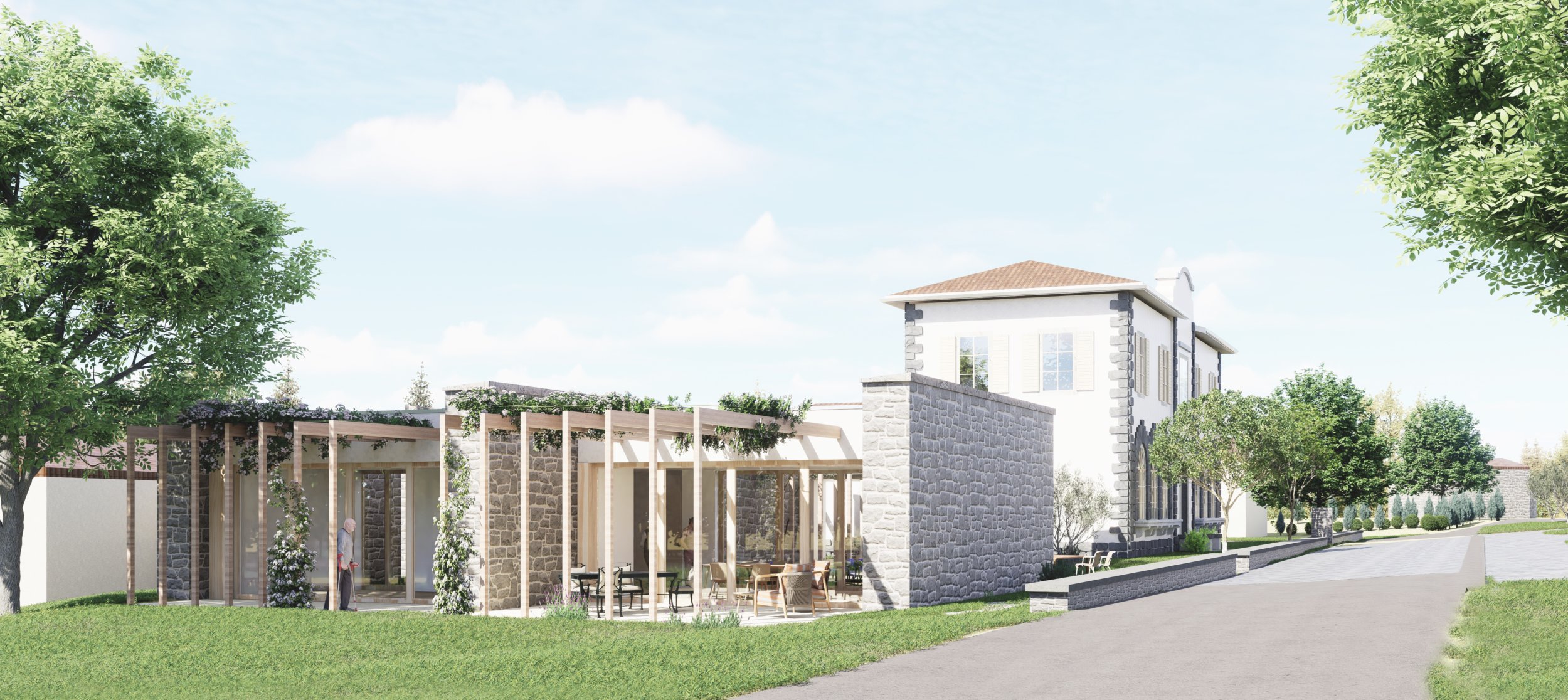 Idejna zasnova prenove in prizidave nekdanje osnovne šole v Borštu