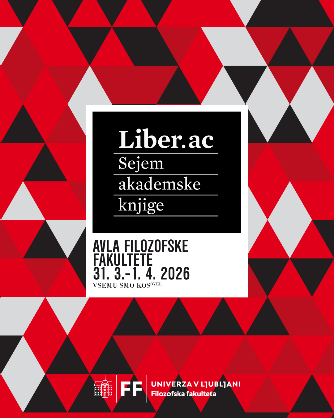 Liber.ac 2026: VSEMU SMO KOSovel – sejem akademske knjige