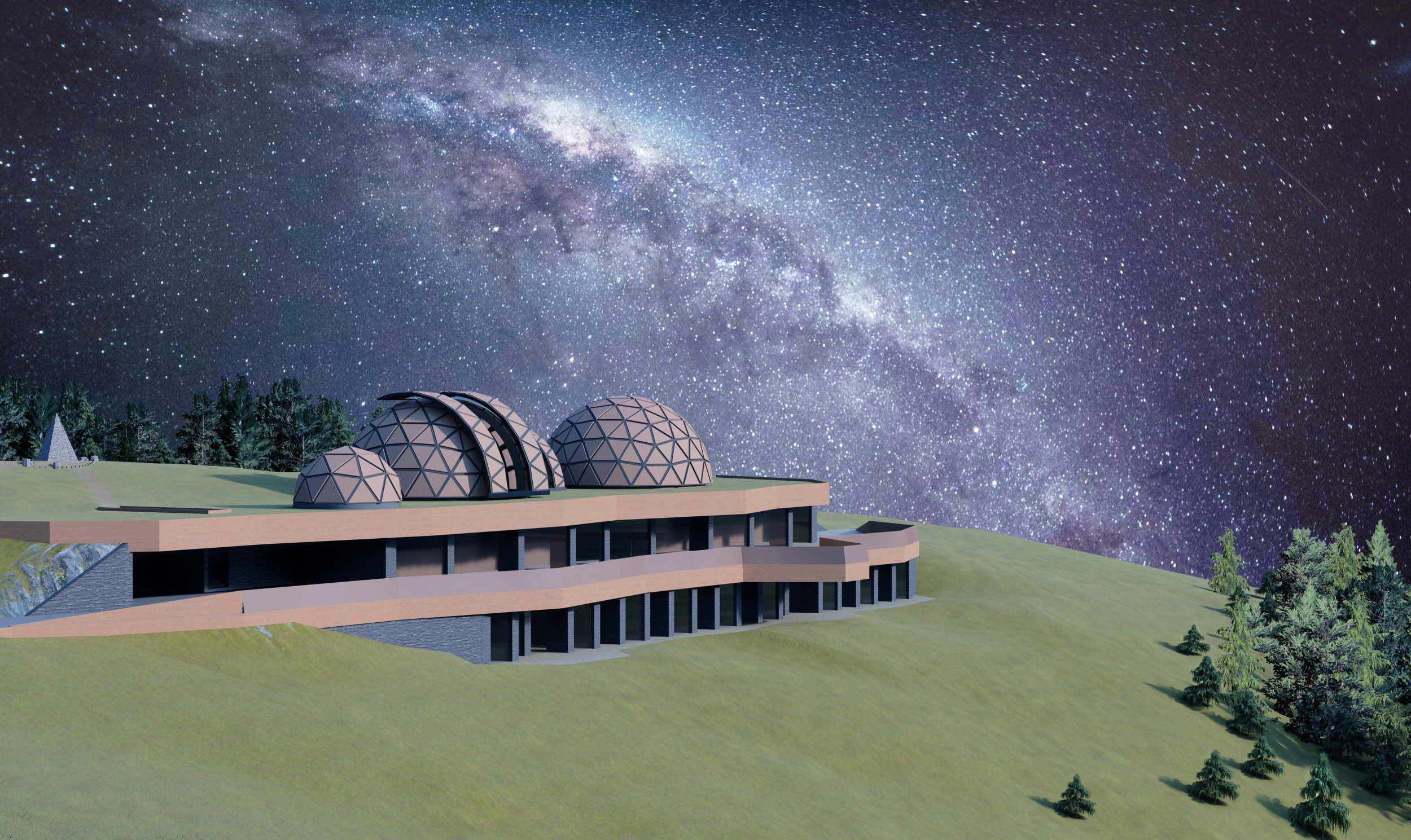 Med naravo in nebom : idejna zasnova astronomskega observatorija na Smrekovcu