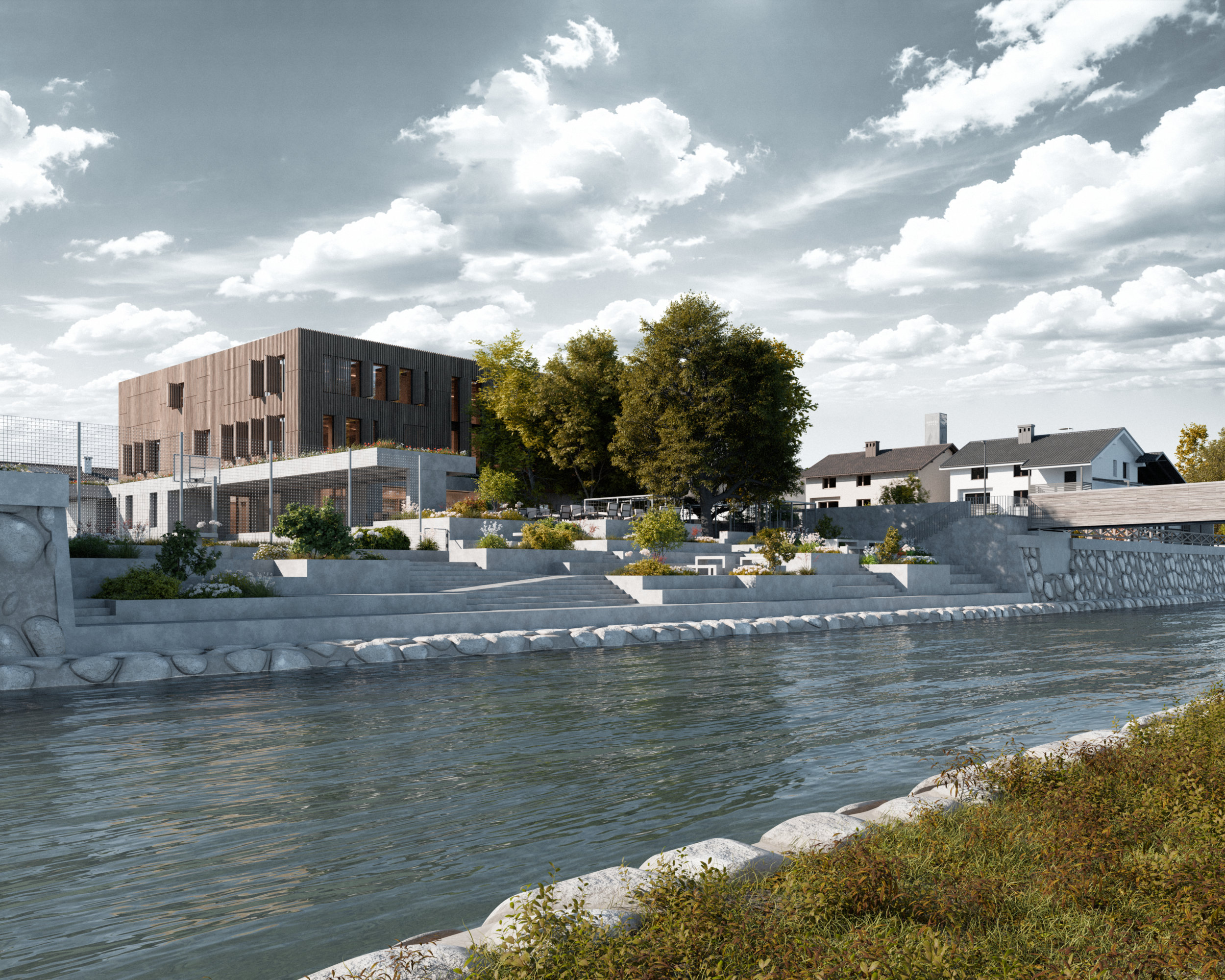 Skupnost ob Malem grabnu : idejna zasnova družbenega centra v ljubljanski Sibiriji, na primeru revitalizacije degradiranega območja