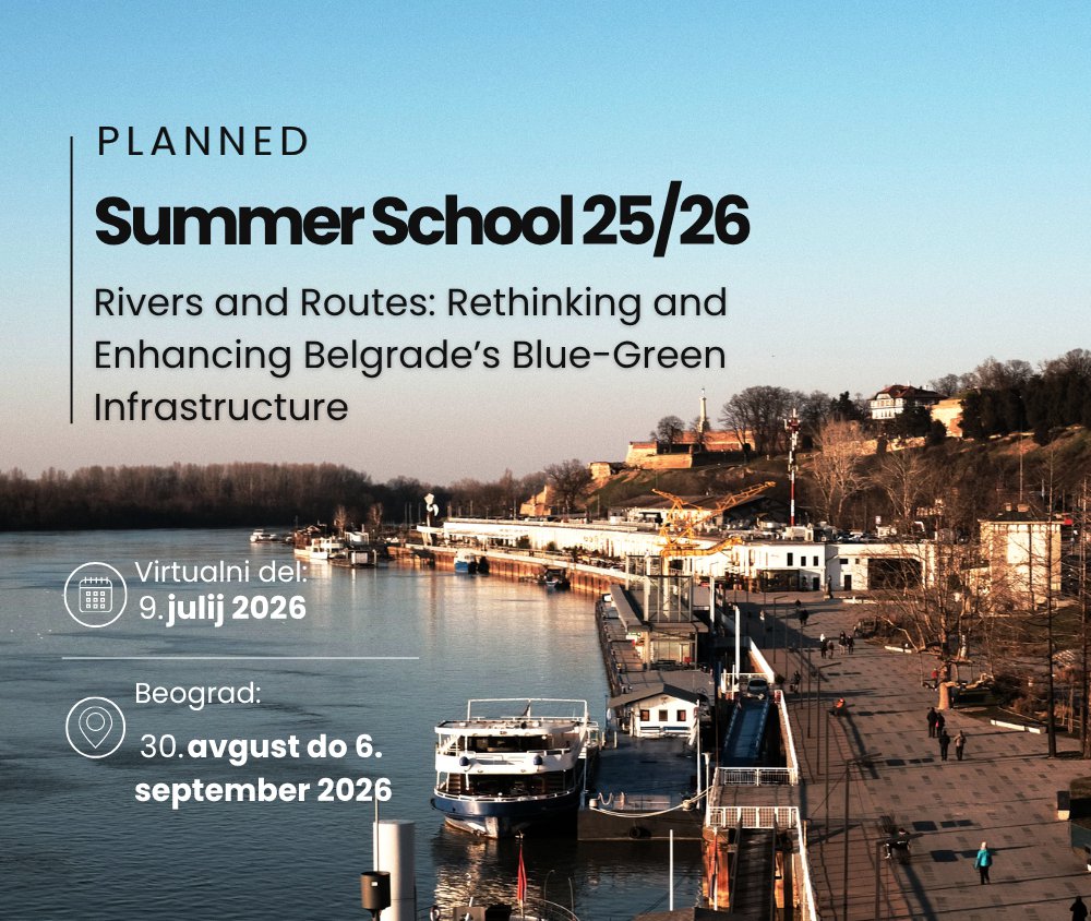 Poletna šola v Beogradu — Rivers and routes: Rethinking and Enhancing Belgrade’s Blue-Green Infrastructure