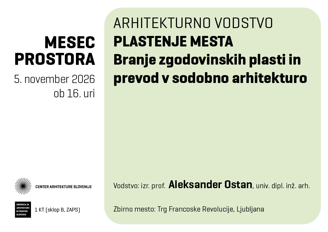 Arhitekturno vodstvo – Aleksander Ostan: PLASTENJE MESTA - predstavnostna slika