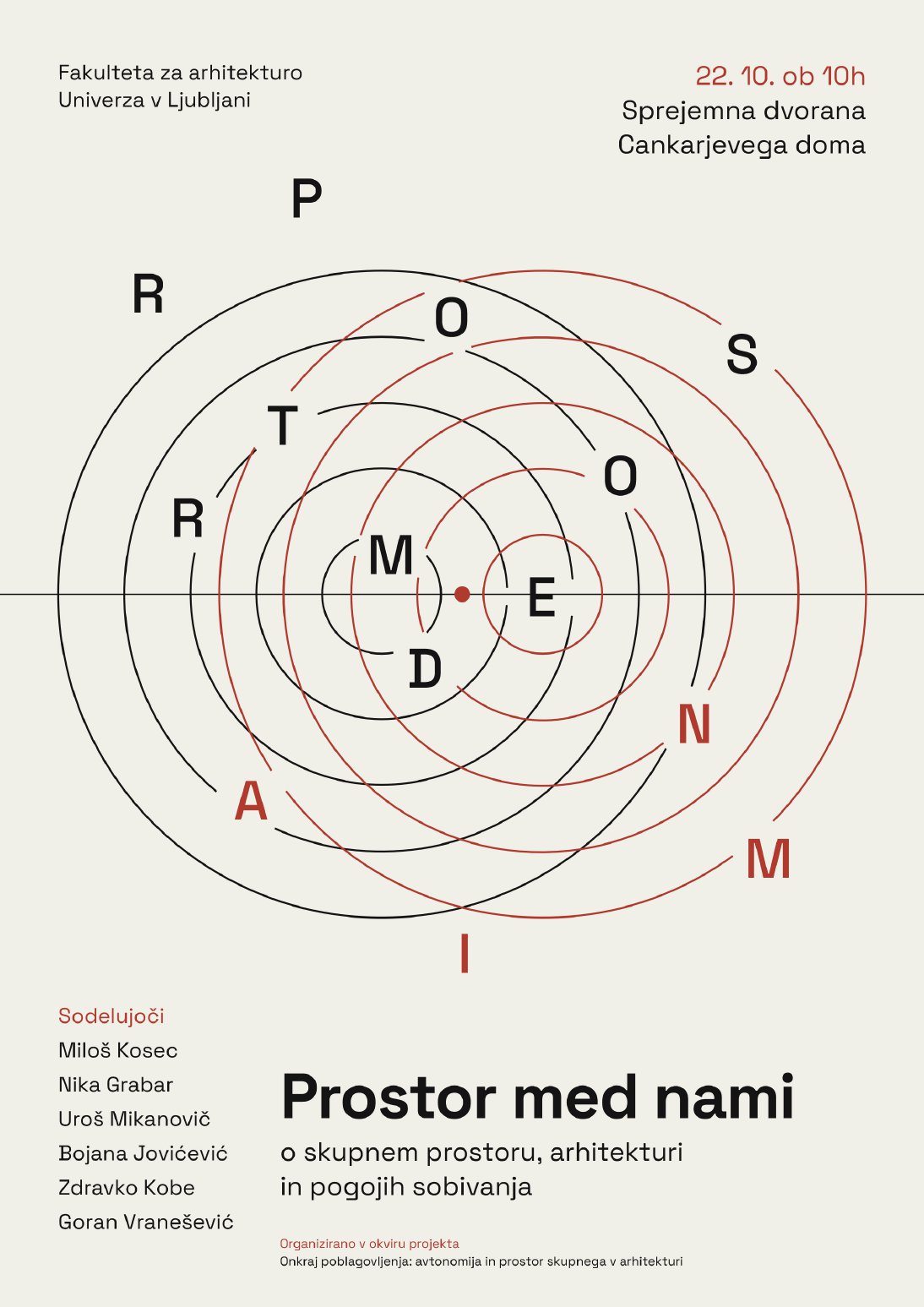 Javna razprava: Prostor med nami: o skupnem prostoru, arhitekturi in pogojih bivanja - predstavnostna slika