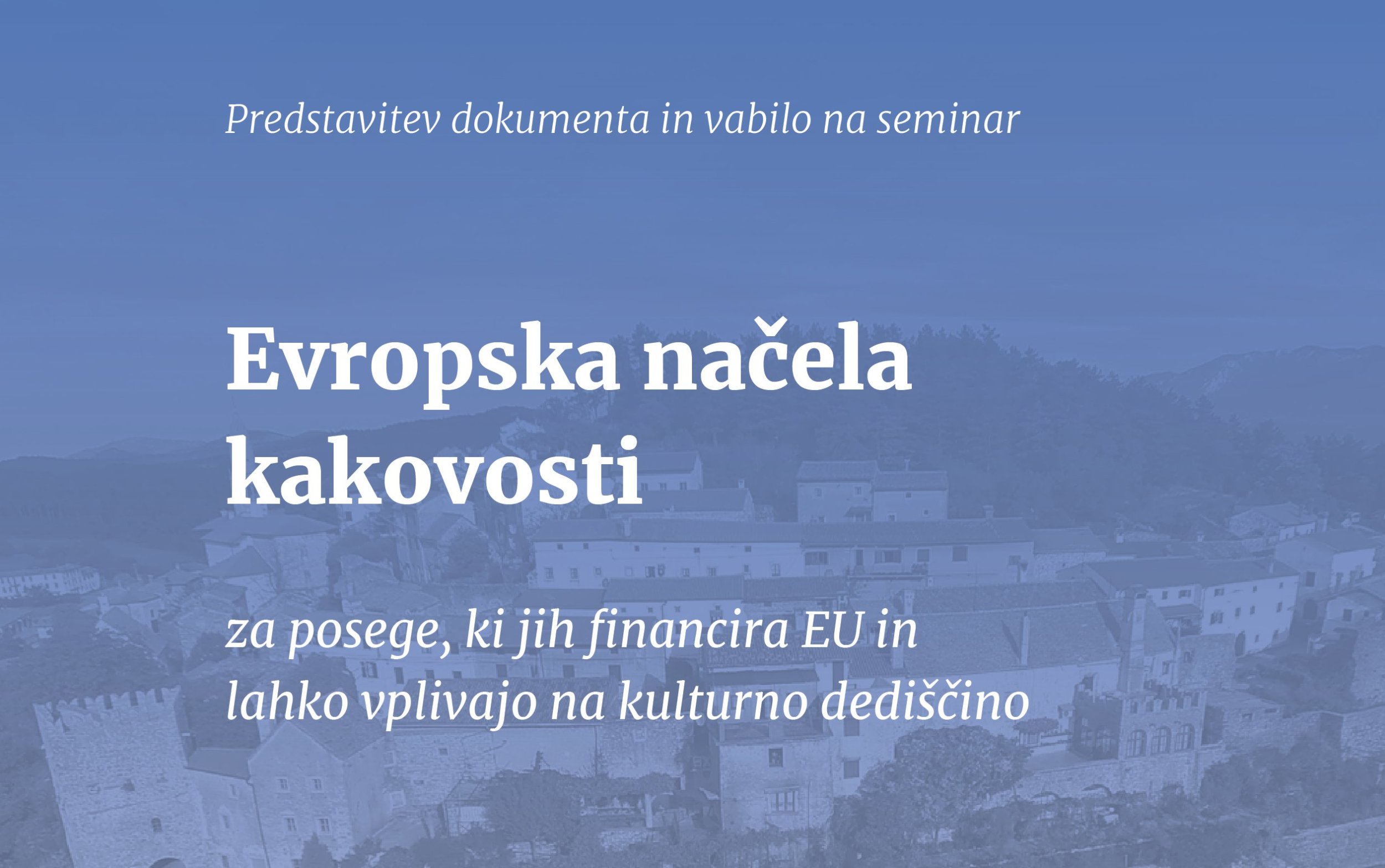 Seminar ICOMOS Slovenija